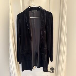 Velvet long line blazer